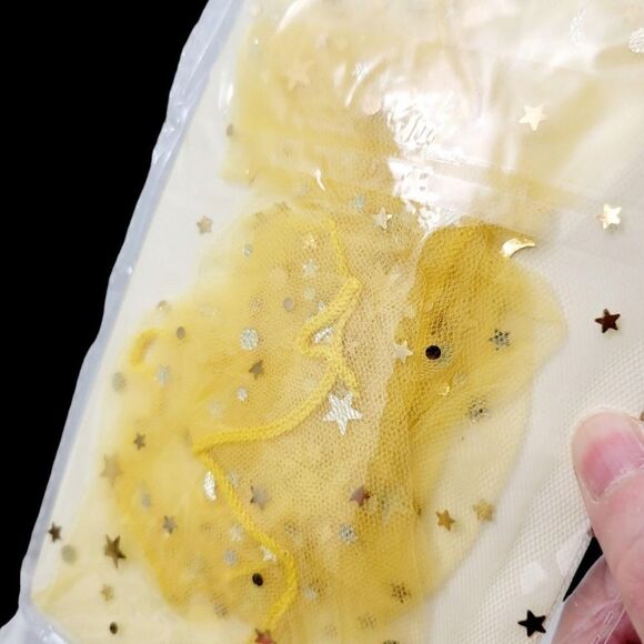 2/$20 Brand New Yellow Lace With Stars Stocking Tights Socks - Picture 5 of 6